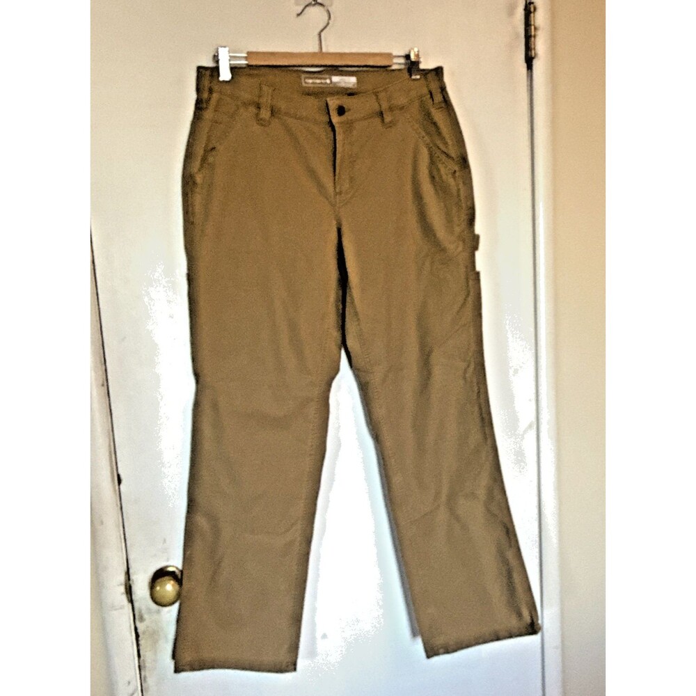 NWT Carhartt Rugged Flex Loose Fit Canvas Pants Brown BN2080-W Women's 10 Short - Picture 5 of 10